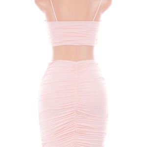 Pink 2 piece skirt set